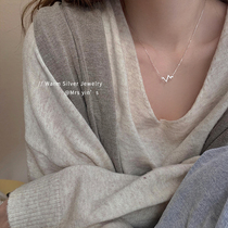 Silver Chunchun 925 sterling silver heartbeat necklace simple design sense niche ins cold wind Net red temperament female choker