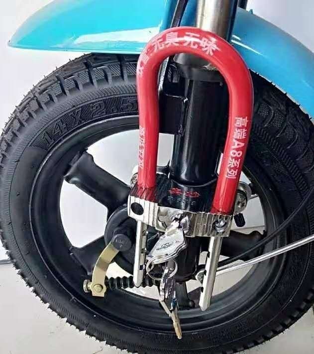 Bicycle lock mountaineer front fork lock U type lock electric vehicle lock anti-theft lock old-fastened interlock fixed anti-cut lock