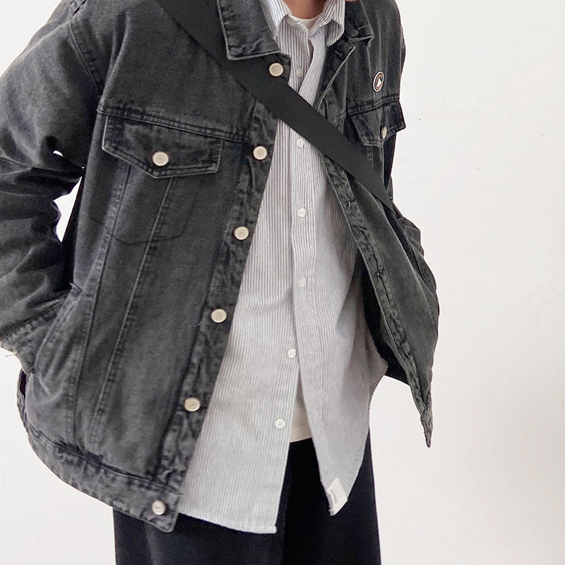 youyifan Japanese Youyu Wash Smoke Gray Cowboy coat neutral BF wind relaxed leisure men and women jackets