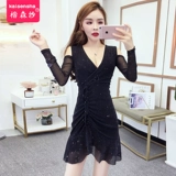 Сексуальный осенний приталенный лонгслив, юбка, платье, в корейском стиле, яркий броский стиль