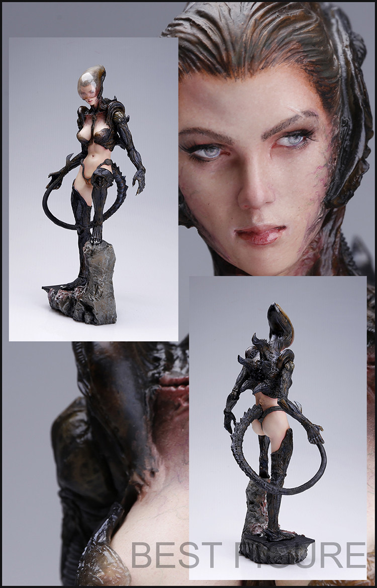 Juyantang animation magic change AVP alien war ultimate warrior-alien female 1 4 model statue doll pendulum