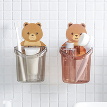 Toilet rack-free bathroom wash table wall-mounted comb storage box toothpaste toothbrush cartridge storage rack