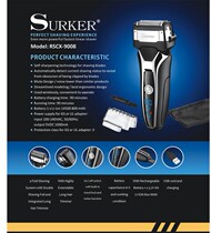 Xuke 9008 LCD digital display electric razor reciprocating intelligent male body wash rechargeable razor