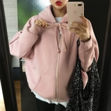 Розовая весенняя осенняя толстовка, кардиган, куртка с капюшоном, 2024 года, оверсайз, большой размер