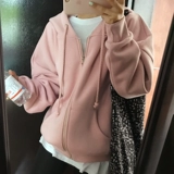 Розовая весенняя осенняя толстовка, кардиган, куртка с капюшоном, 2024 года, оверсайз, большой размер