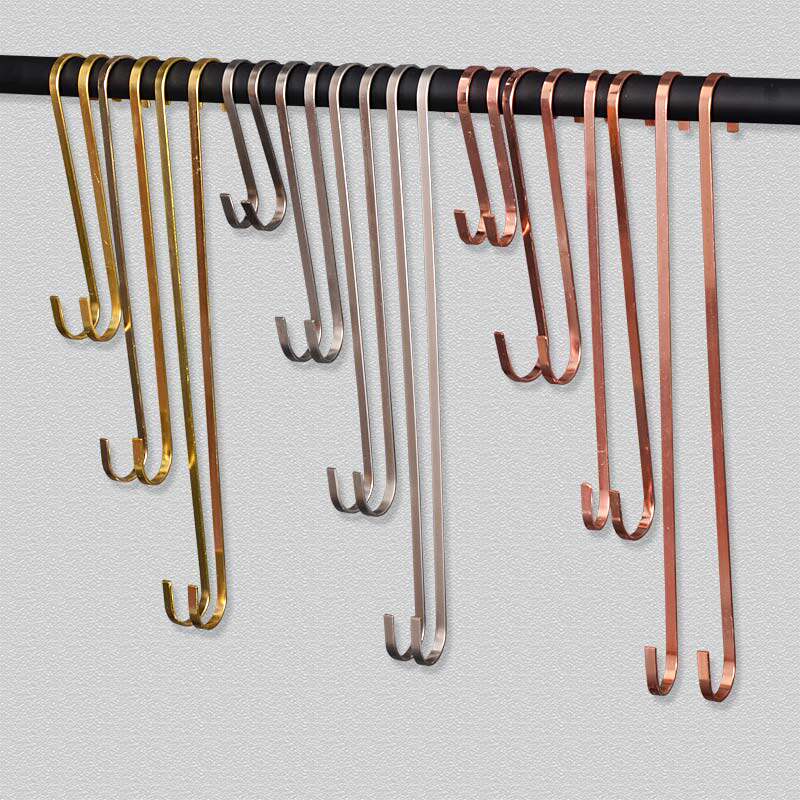 Clothing store s hook hook wall hanging hook stainless steel jeans s hook clothes link hook gold flat type