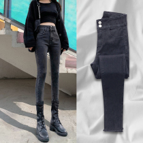 Thin skinny jeans woman high waist 2022 New summer tight black pencils slim fit with slim foot pants