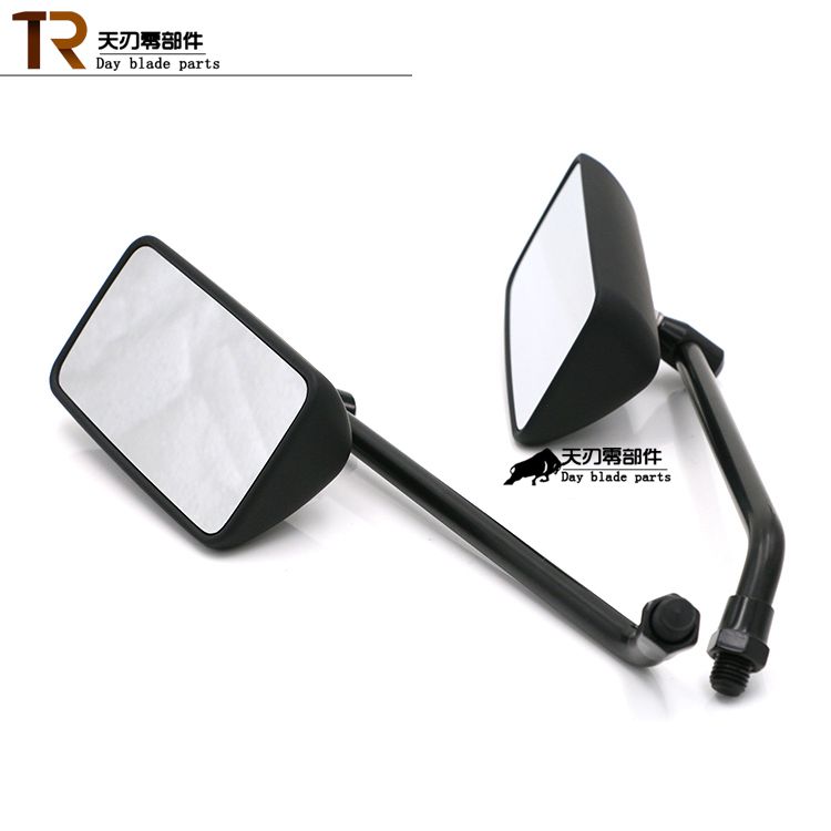 Chất lượng cao xe máy retro sửa đổi gương chiếu hậu phổ quát gương tròn mạ đen ranger vua gương xe máy giá rẻ hà nội