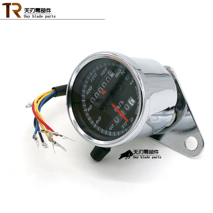 Dụng cụ xe máy retro sửa đổi dụng cụ đo đường km bảng đèn LED hai màu đồng hồ / đôi công cụ tiết kiệm nhiên liệu dong ho dien tu xe wave