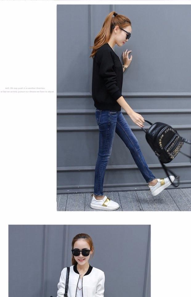 Xuân 2018 mới xuân Hàn Quốc bf Slim đồng phục bóng chày nữ thủy triều tay dài áo khoác cardigan ngắn áo khoác mỏng áo dạ nữ dáng lỡ