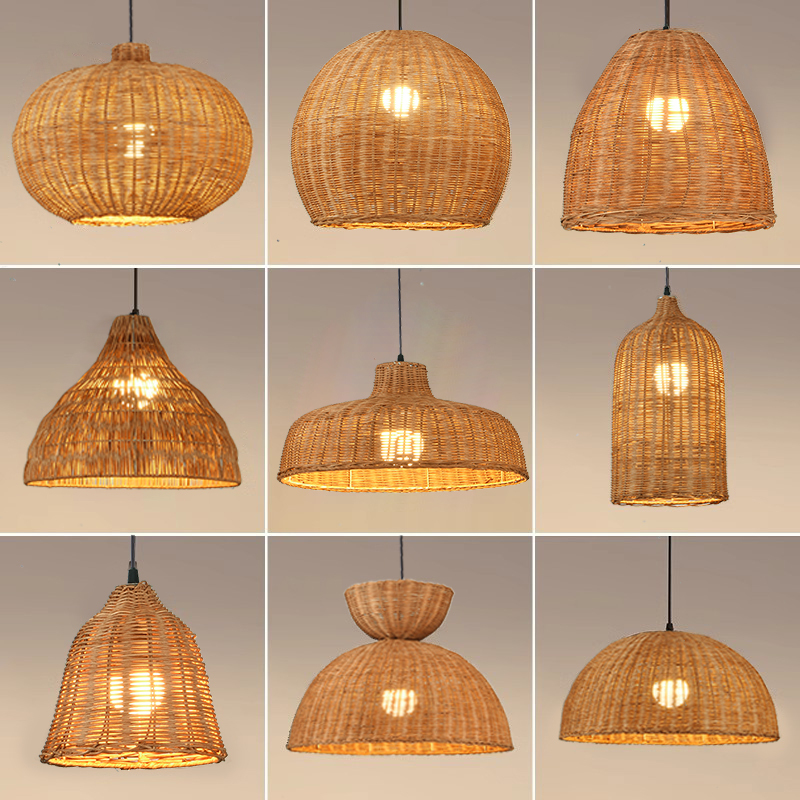 Wabi-Sabi Style Rattan Dining Room Chandelier, Japanese Retro Bedroom Lamp, Tea Room Zen Creative Personality Art Homestay Lampshade Wabi-Sabi Style Rattan Dining Room Chandelier, Japanese Retro Bedroom Lamp, Tea Room Zen Creative Personality Art Homestay Lampshade