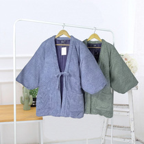 Sun-tie coral suede thickened clip cotton and wind semi-wound cotton padded jacket loose cotton suit pure color lacing home for night pyjamas
