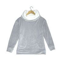 Autumn and winter coral suede pyjamas for men and women loaded with pure color plus fattening up sleeve head high collar island suede home jacket