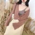 Thời trang hàn quốc mùa thu áo nữ lông thỏ mềm mại màu sắc mềm mại ngắn tay áo kèn tay áo len ngắn áo len nữ Áo len cổ chữ V
