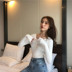 Áo len nữ 2018 mới thời trang Hàn Quốc phiên bản cổ chữ V màu rắn trùm đầu Slim mỏng nút áo sơ mi dài tay khoác len Áo len cổ chữ V