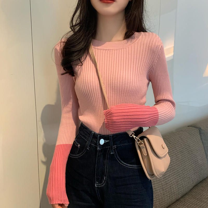 Knitted bottoming shirt women's autumn and winter self-cultivation bottoming sweater 2022 new hot style foreign style all-match top trend