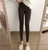 2018 mới Hàn Quốc mềm mại đan quần legging nữ sinh viên màu xám Quần mỏng mặc quần thun chân quần quần jean nữ cao cấp Khởi động cắt