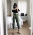 Hồng Kông hương vị retro chic gió eo cao là quần mỏng lỏng giản dị đẹp trai chân chùm màu rắn hoang dã quần harem nữ mùa hè thủy triều quần áo thời trang nữ Quần Harem