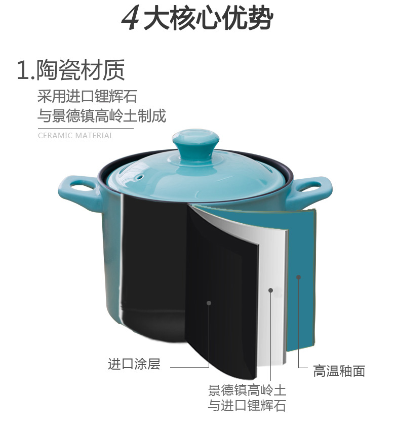 BeiYu big crock pot soup pot stew soup household ceramics fire to hold to high temperature gas stew pot curing pot stone bowl