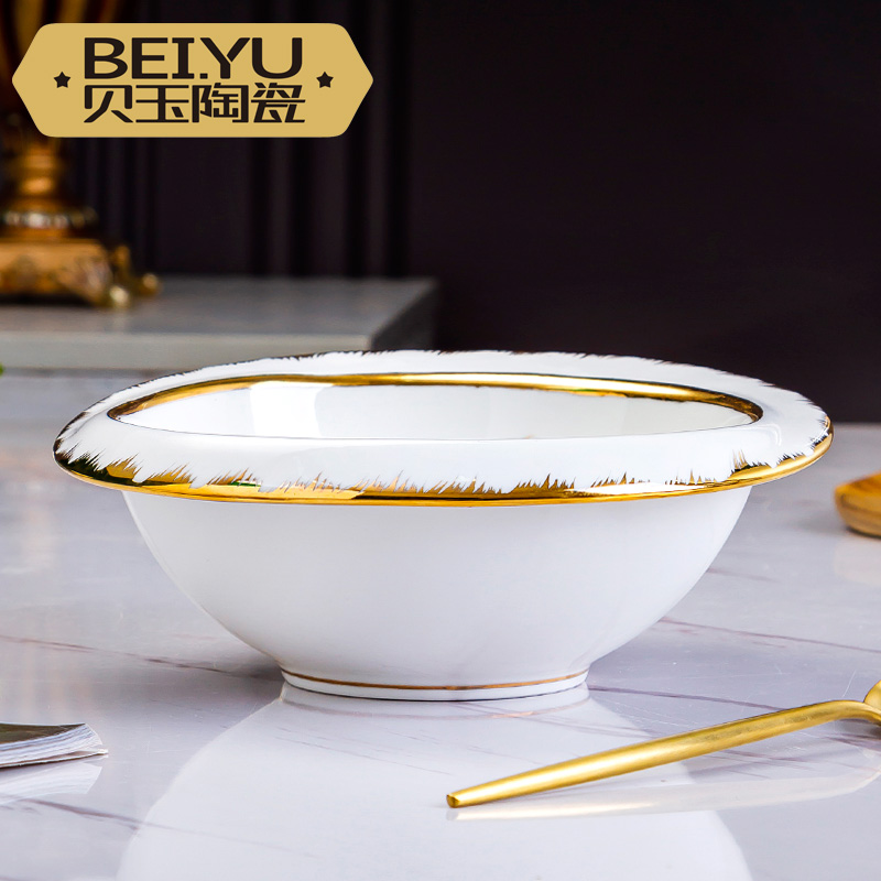 BeiYu bee European - style ipads China big bowl of household ceramic terms rainbow such use creative irregular malatang bowl of soup bowl