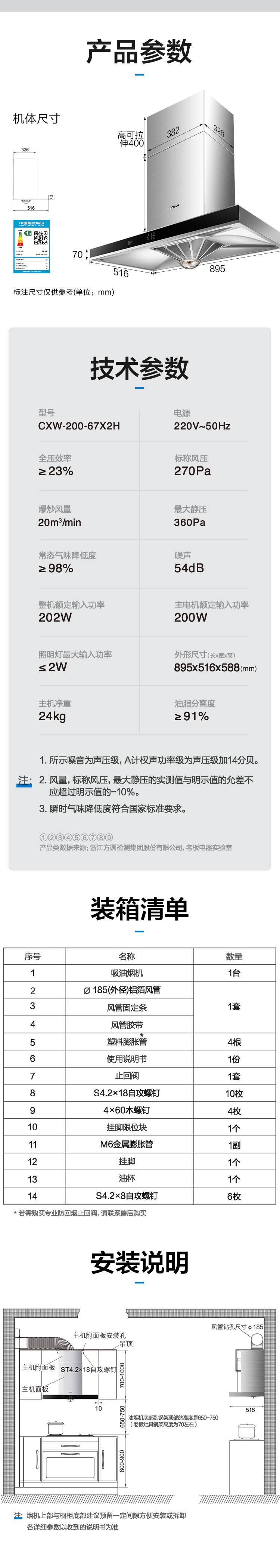 老板 67X2H+32B1 烟灶套装 图4
