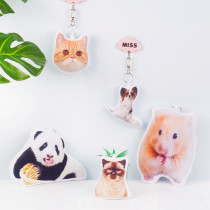 Cat pet keychain custom dog photos to customize bag pendant diy cartoon mobile phone key chain