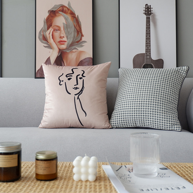 ins wind hug cushion sofa cushions soft-fit with pillows headbed cushions grey pink Nordic Moroccan style leans on the bag