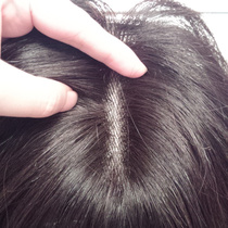 Real hair hair reissue head top hair block for mother gift short hair curl wig top breathable light and thin