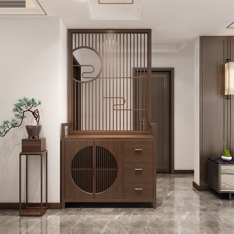 New Chinese Living Room Genguan Partition Cabinet Entrance Door Entry Screen Cabinet Xuanguan Cabinet Shoes Cabinet Integrated Light Extravagant Modern Brief
