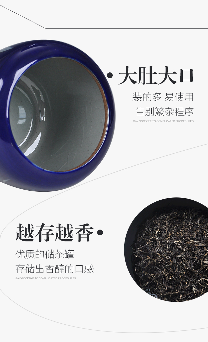 Manual painting POTS caddy fixings crackle half jins to ceramic seal pot small household pu 'er tea storage box