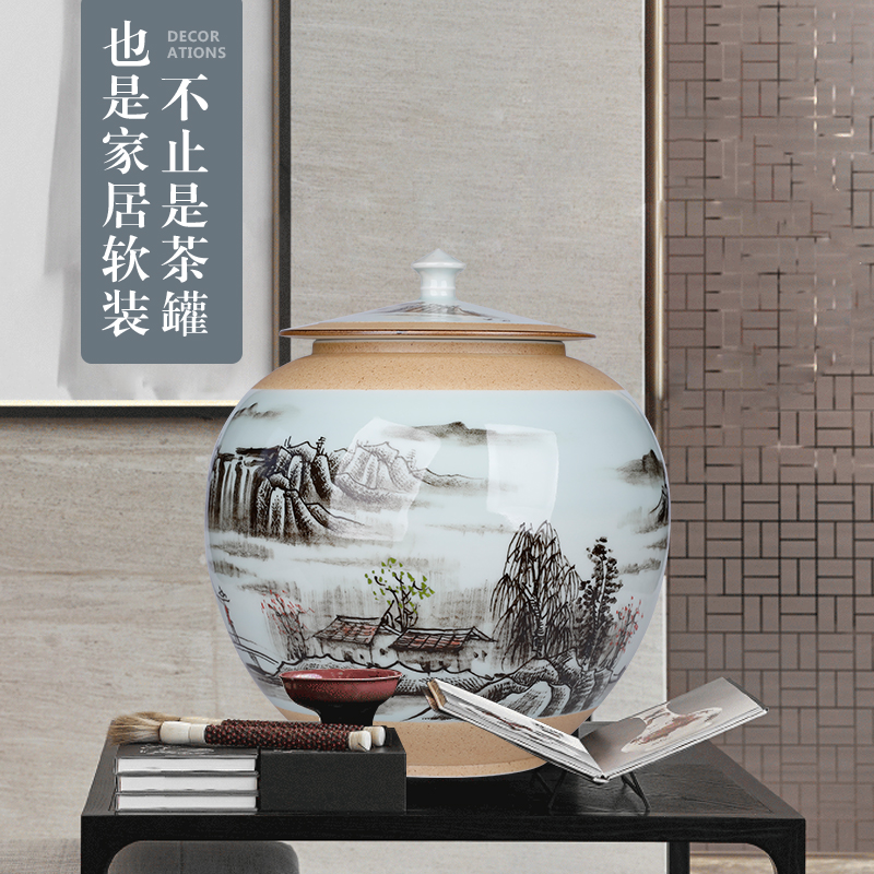 Hand - made shadow green landscape scattered POTS home 2 jins ceramic tea pot creative move fashion a large storage POTS