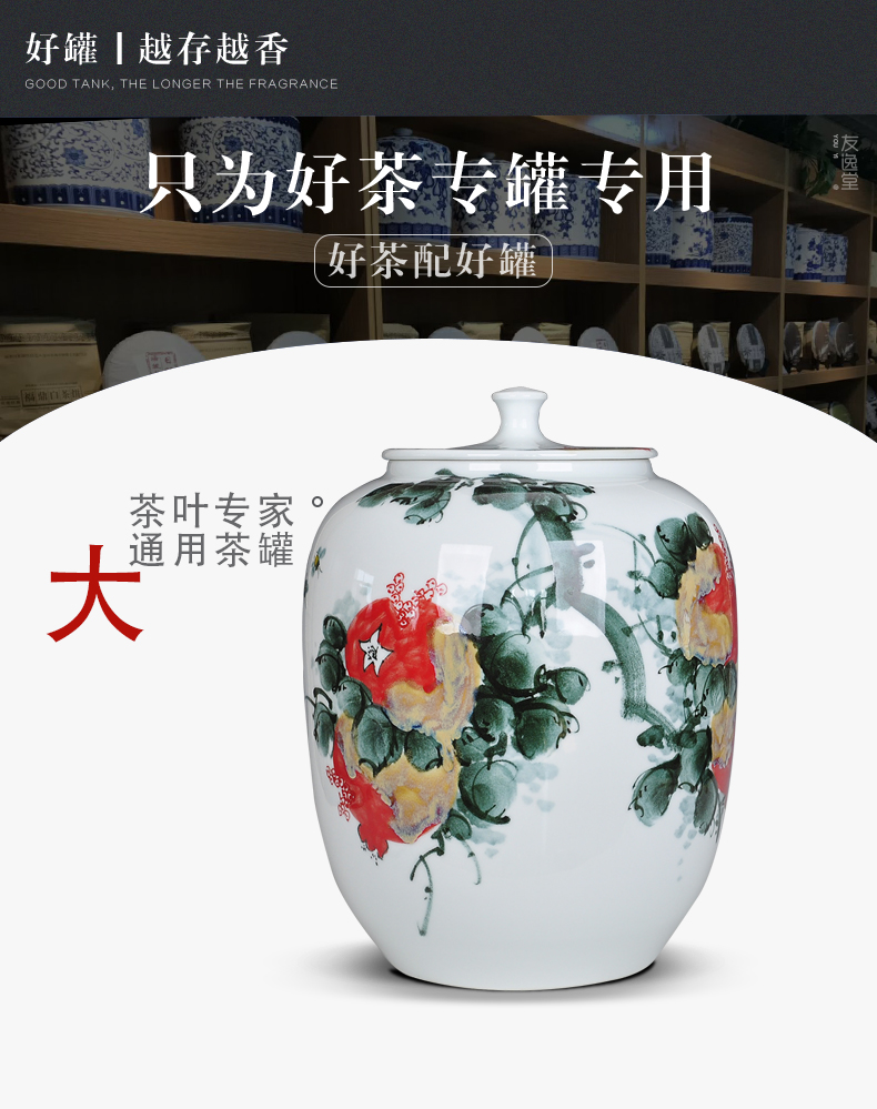 Hand - made ceramics packaging large white tea caddy fixings pu 'er wake storage tea POTS sealed as cans to receive general