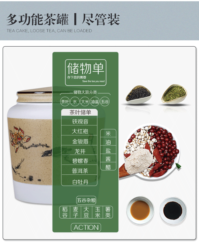 Hand - made painting of flowers and small caddy fixings ceramic seal tank half jins of creative move fashion put tea POTS