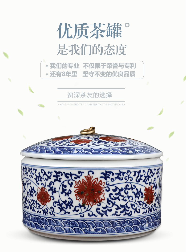 Restoring ancient ways of jingdezhen blue and white porcelain tea cake store old white tea caddy fixings ceramics receive a box of tea cylinder