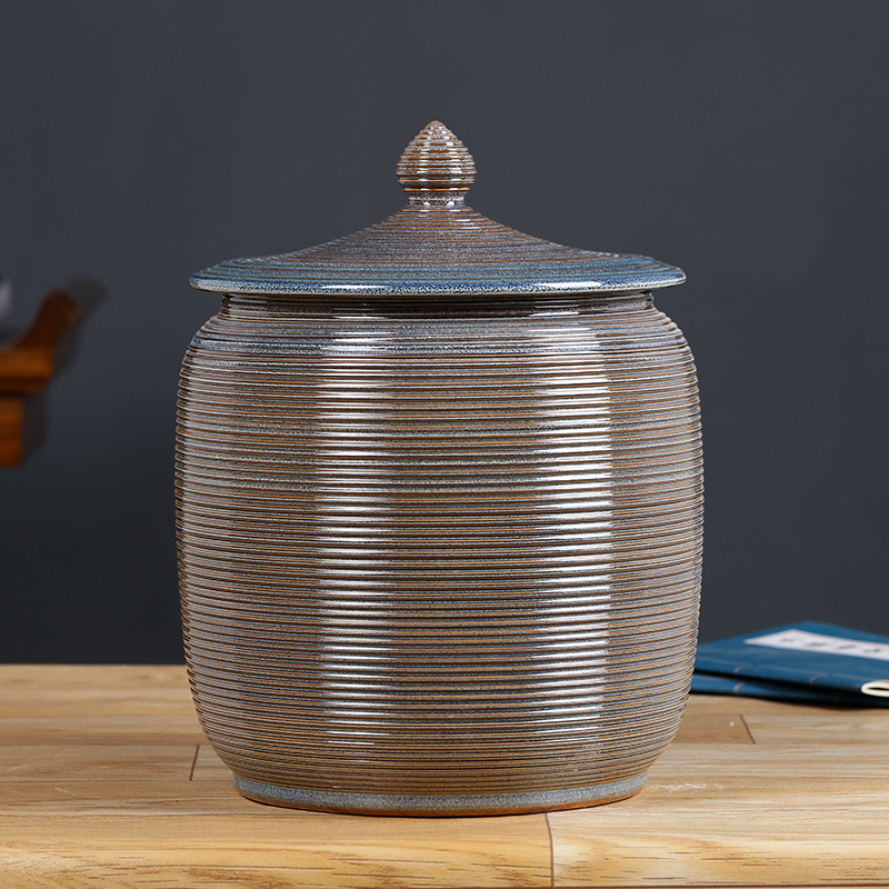 Large caddy fixings ceramic deposit ceramic pot seal storage canned tea tea tea urn storage tanks of the container