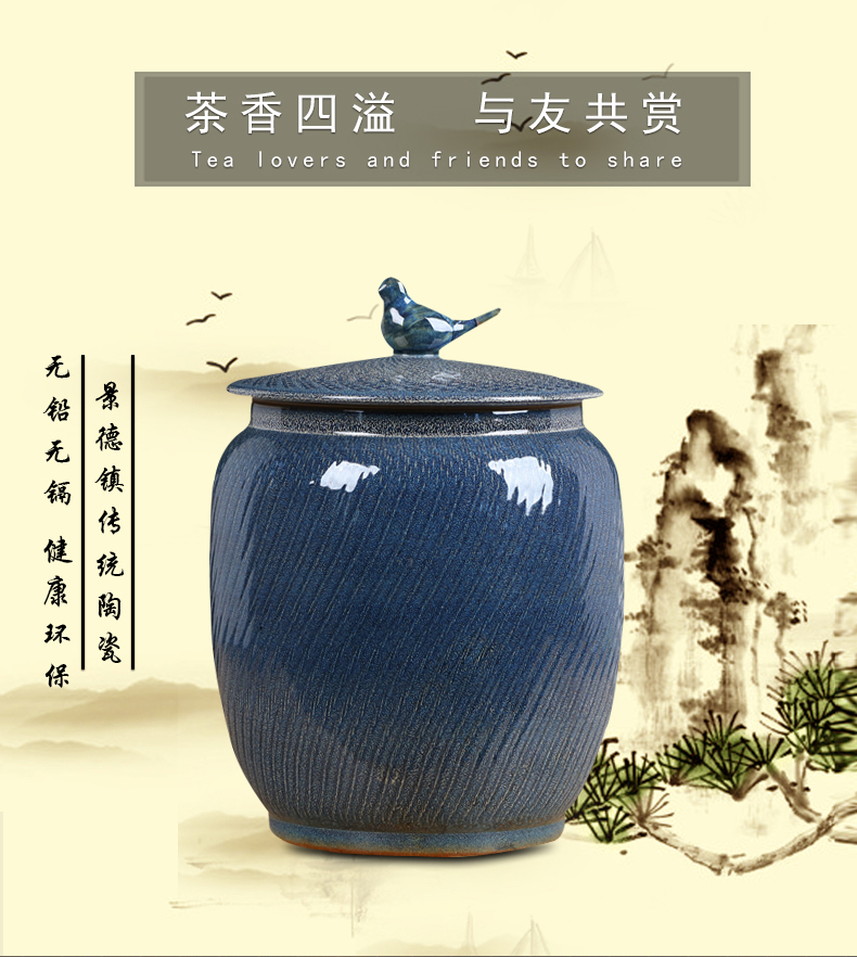 Receives the ceramic tea canister large storage tank ceramic pot storage tanks pu - erh tea warehouse seven cakes tea urn