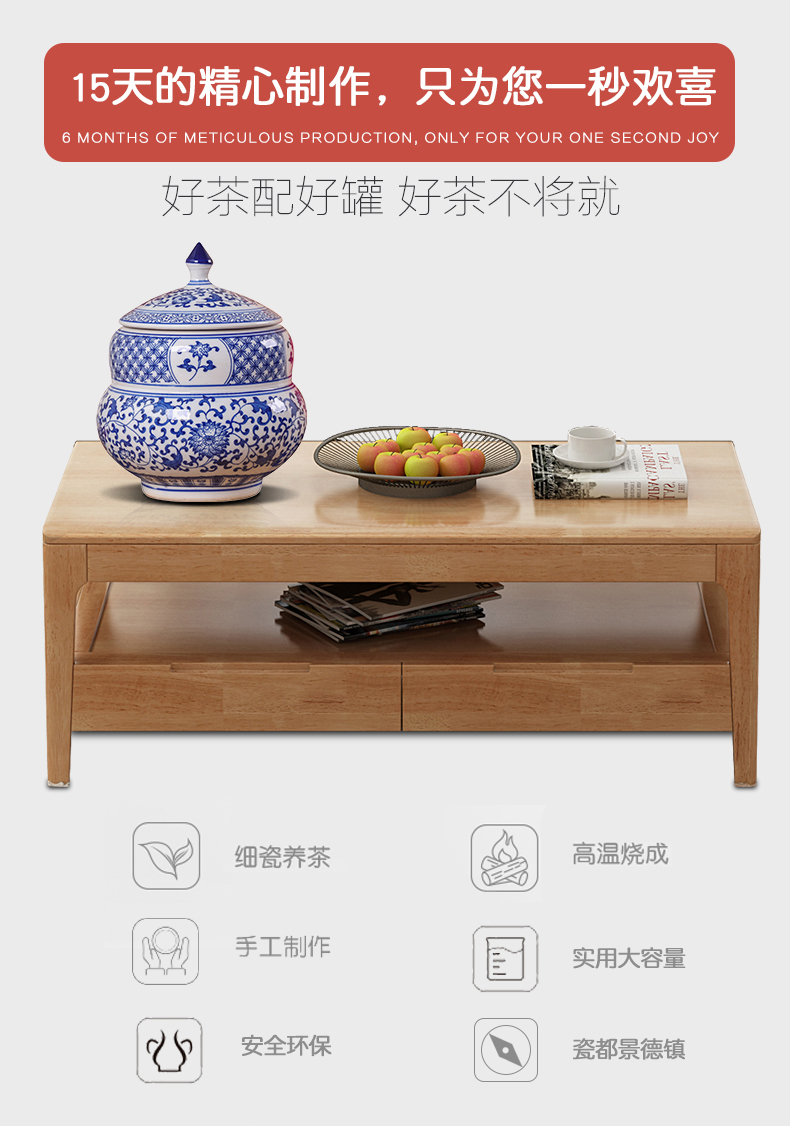 The Save POTS of blue and white porcelain of jingdezhen ceramic bottle gourd caddy fixings ceramic storage tanks puer tea box seal pot