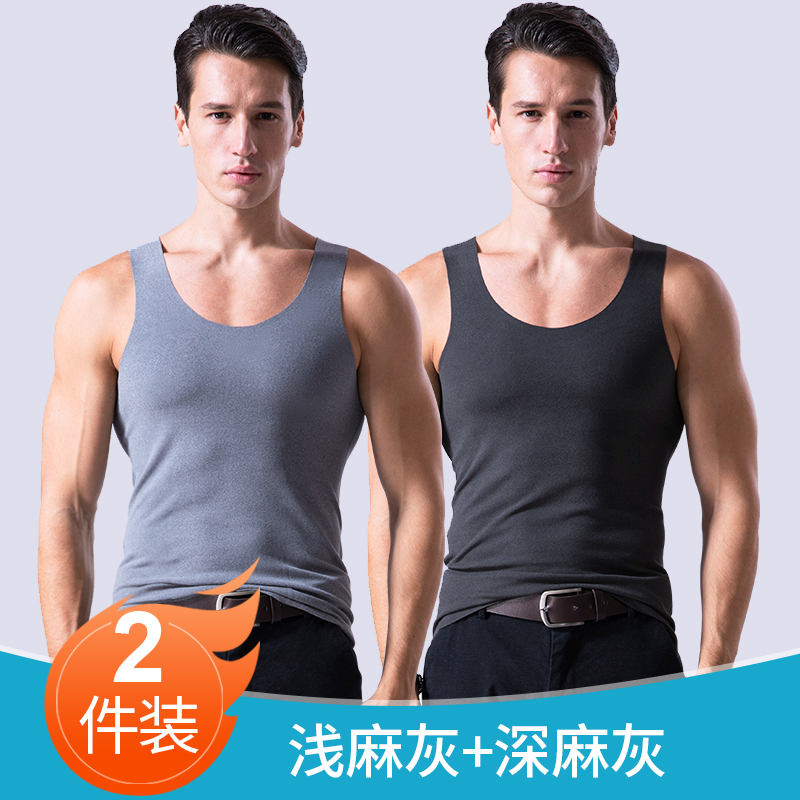 Mens phi quét ấm vest cộng dày nhung thanh thiếu niên cơ thể chặt chẽ dưới tay áo không tay vai lót vest mùa đông.