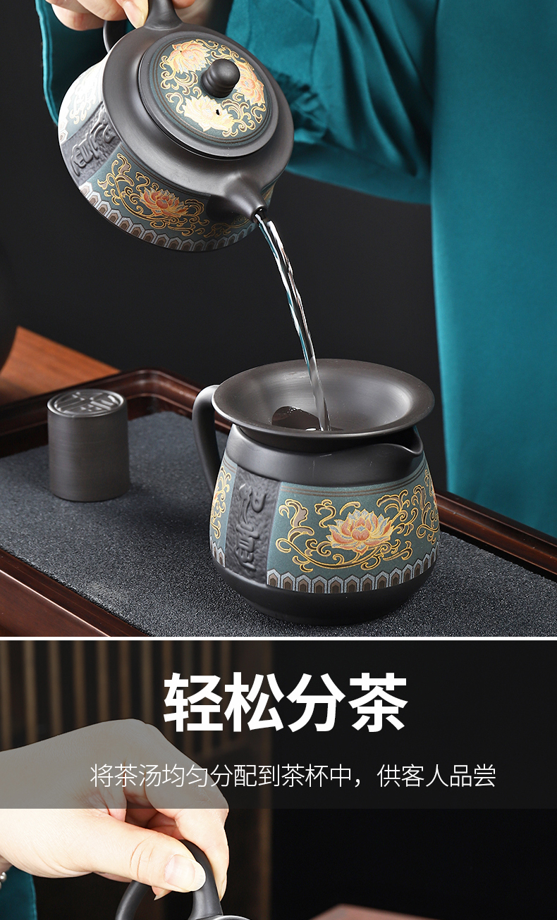 Recreational product three mu tao violet arenaceous ruyi bound Richard branch office domestic teapot automatic tea tureen tea set