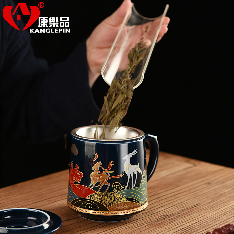 Recreation to both wind tide ceramic keller with GaiLiu silver bladder boss a cup of tea tea tea set