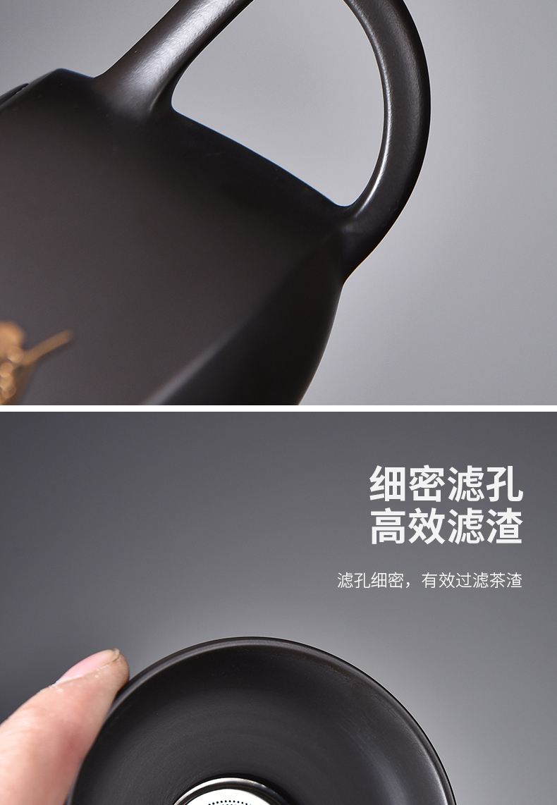 Recreational product violet arenaceous kung fu tea set new paint a visitor leaves home office teapot tea cup gift box