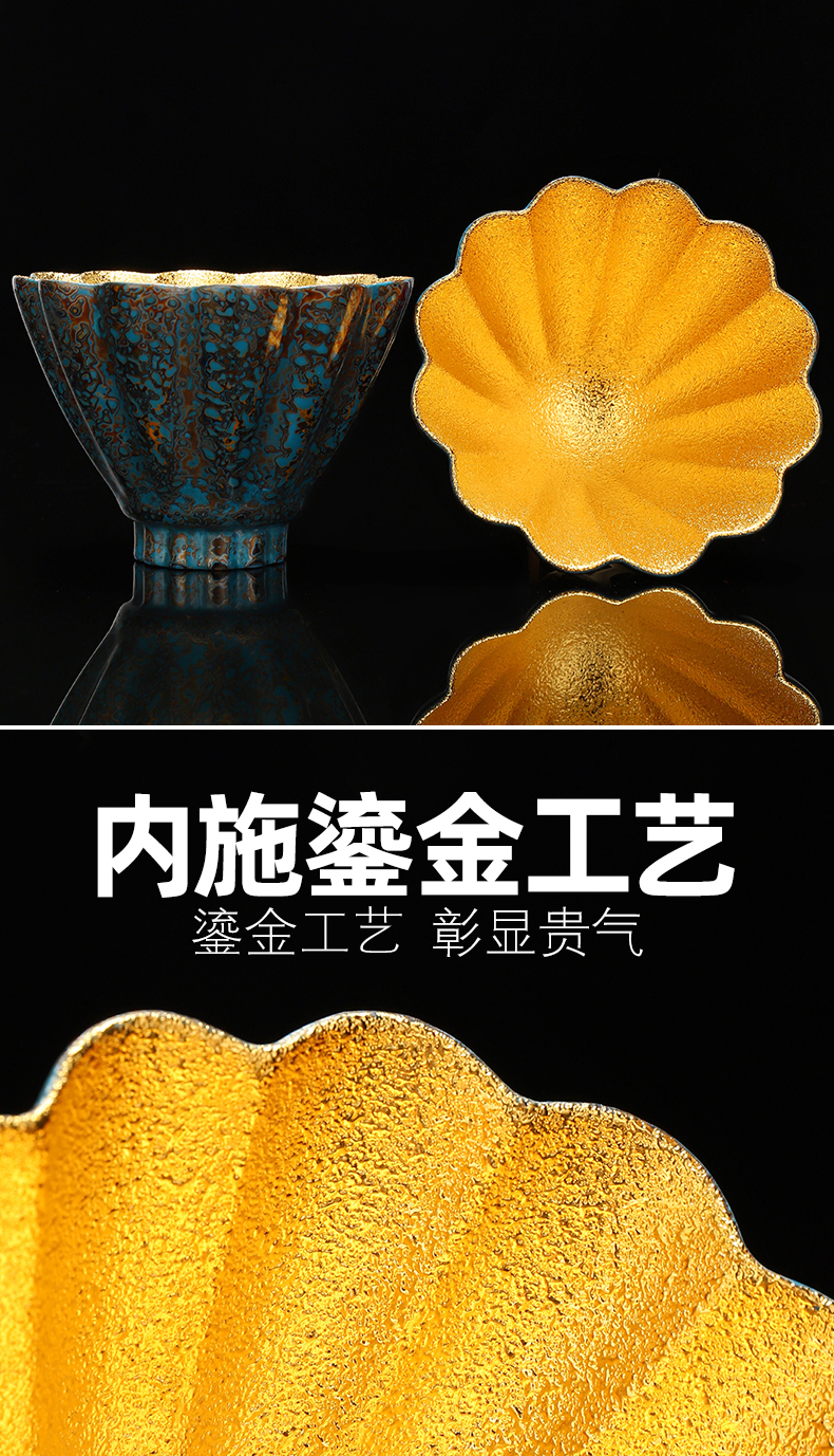 Recreational product gold tea violet arenaceous pure manual 24 k gold cup master yixing authentic famous big cup 170 ml