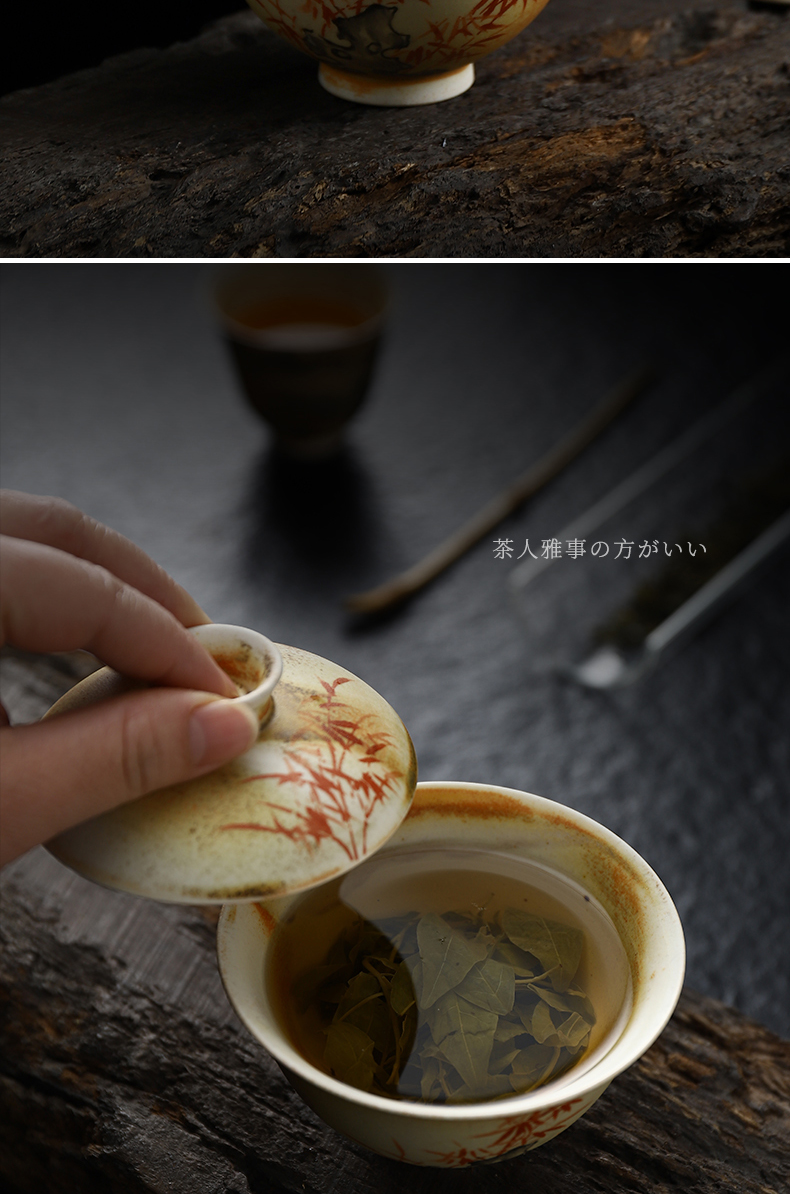 Recreation wood product pure manual water to boil piece can raise hand to bamboo tureen pottery stone kung fu tea tea cup