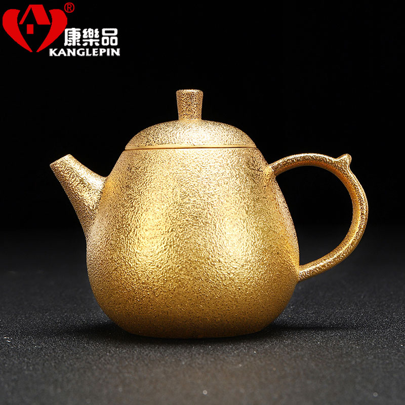 Recreational product gold grind arenaceous kettle pure manual it 24 k gold filtering little teapot tea, kungfu tea set