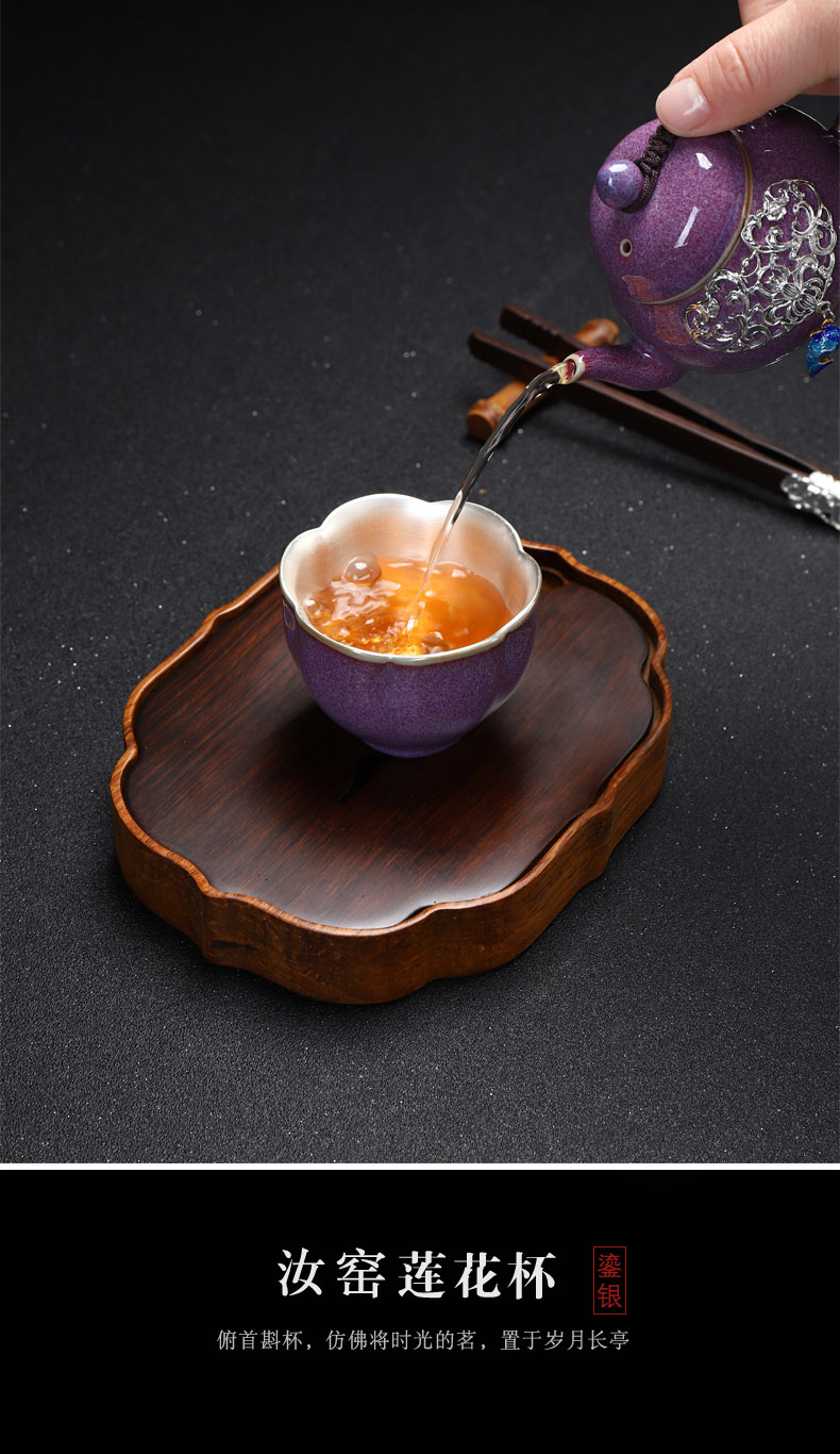 Recreation quality 999 sterling silver cup of household ceramic cups ru up market metrix who cup single CPU kunfu tea cup tea sets