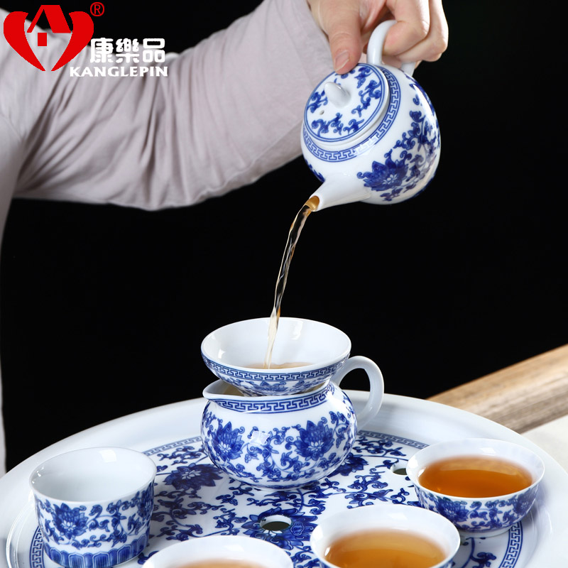 Recreation article 13 inches of a complete set of tea tray ceramic household suit kung fu tea pot saucer double circular Chinese style