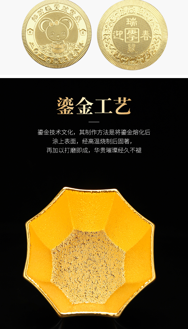 Recreation article 24 k gold 24 k gold master cup tea set built light violet arenaceous manual jingdezhen konoha tea cups