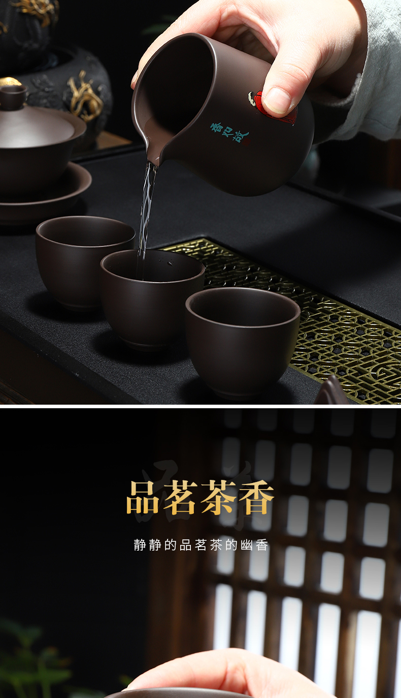 Recreational taste tea cup gift box lid bowl suit violet arenaceous kung fu tea set suit contracted household ceramics