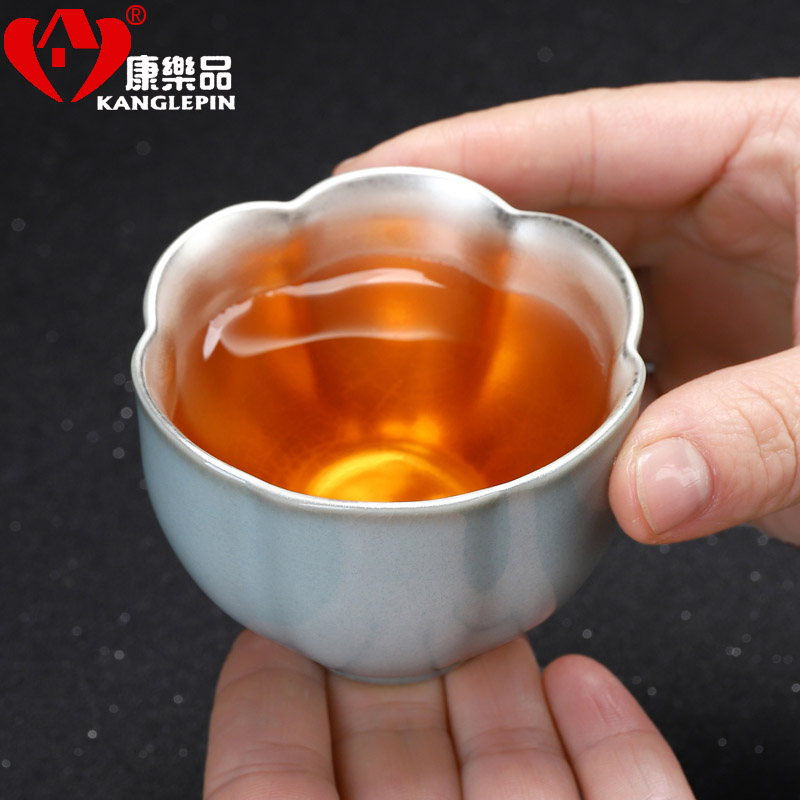 Recreation quality 999 sterling silver cup of household ceramic cups ru up market metrix who cup single CPU kunfu tea cup tea sets