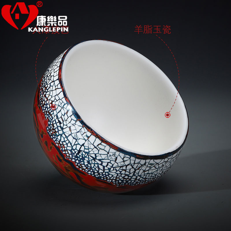 Recreational product type lacquer suet jade white porcelain egg cup ceramic personal master kung fu tea cups, big cup